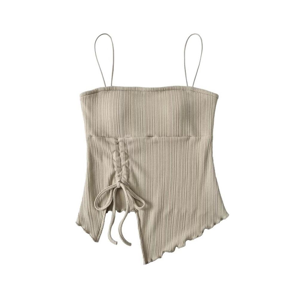 셔링 스트랩 언밸런스 슬리브리스 탑 231138202