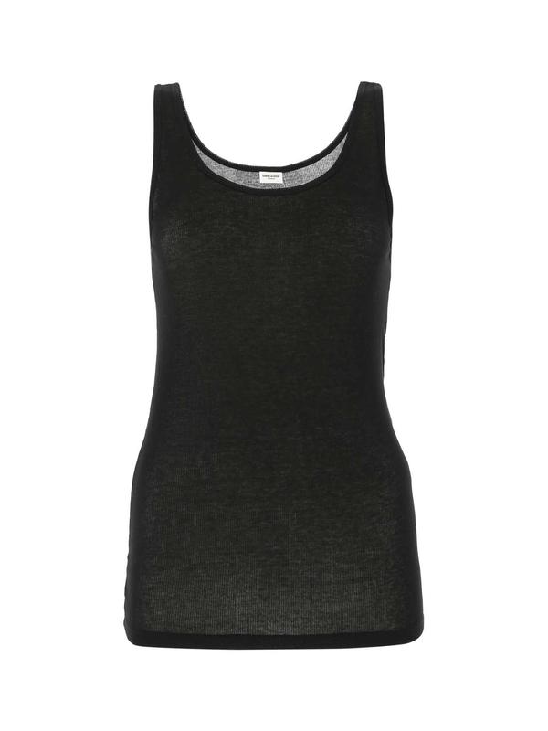 생로랑 블랙 슬리브리스 탑