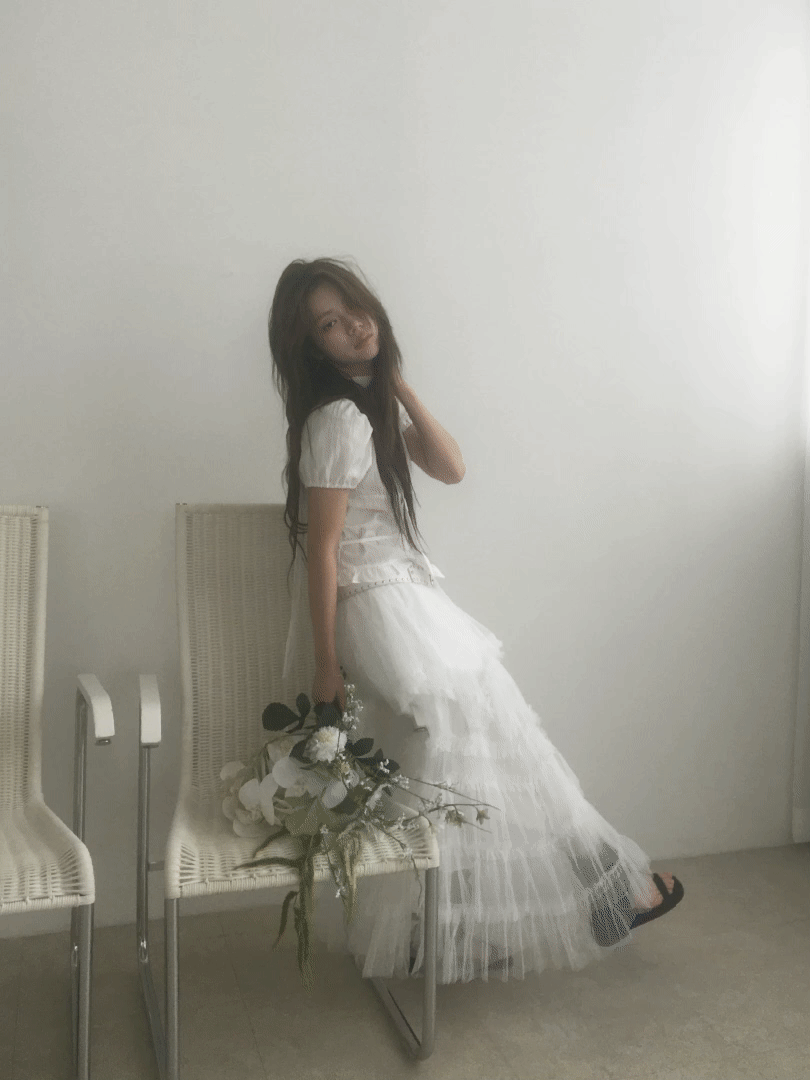 Fog cancan sha skirt (white, black)