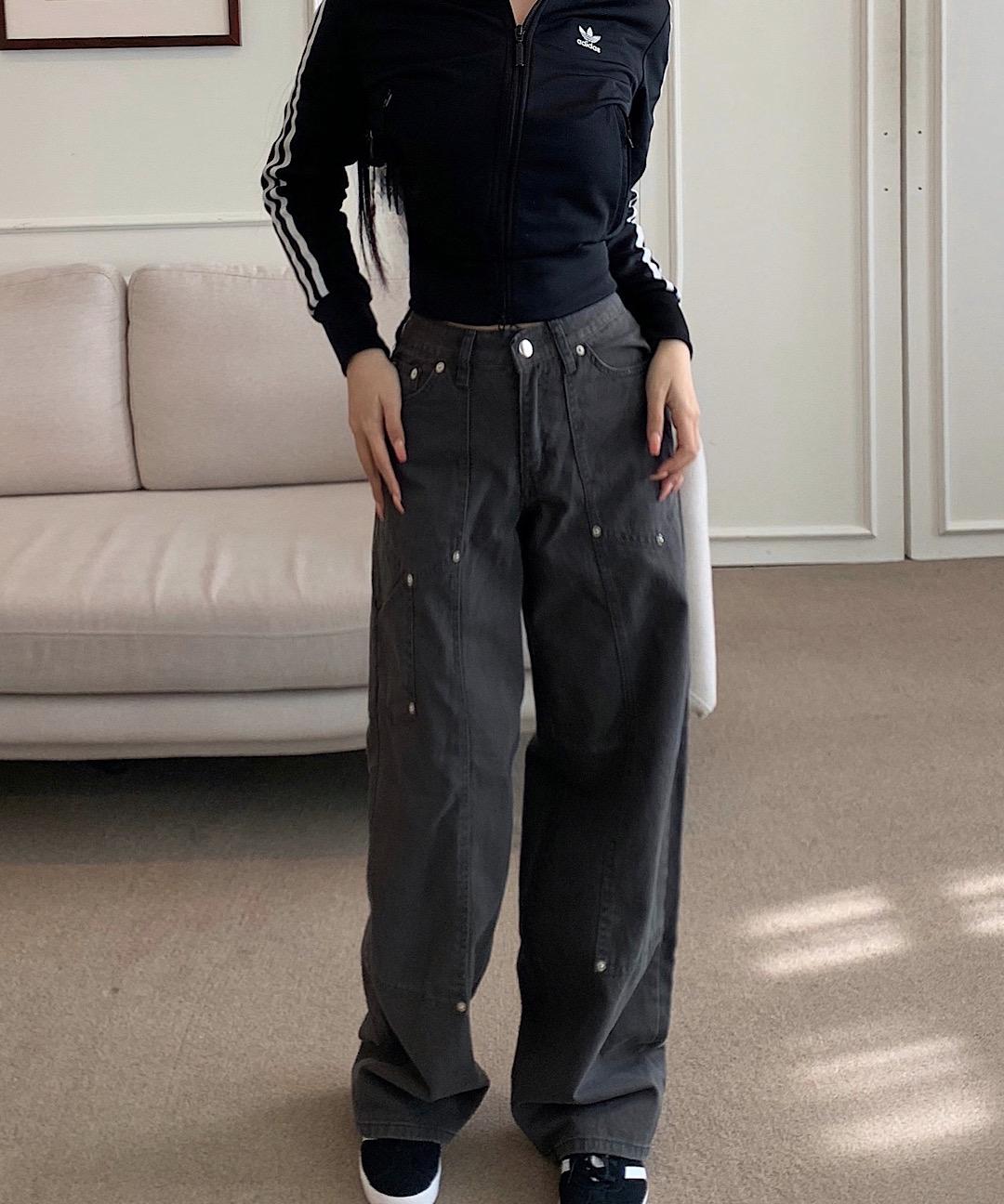 유라인 [오늘만 45,900원🔥/당일출고] OOT 리벳 카펜터 와이드 팬츠