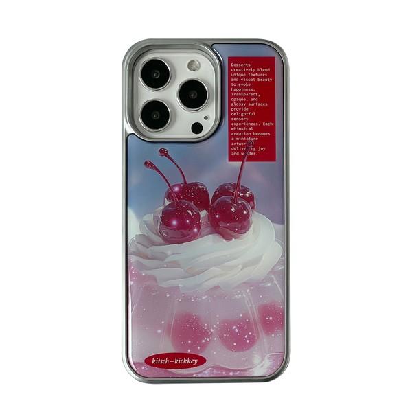 Bubbly Boo Cherry 에폭시 실버 범퍼 케이스