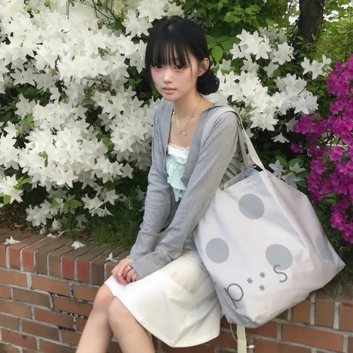 [5/12 예약배송][2차 리오더] PVS Dot Button Bag / Light Grey