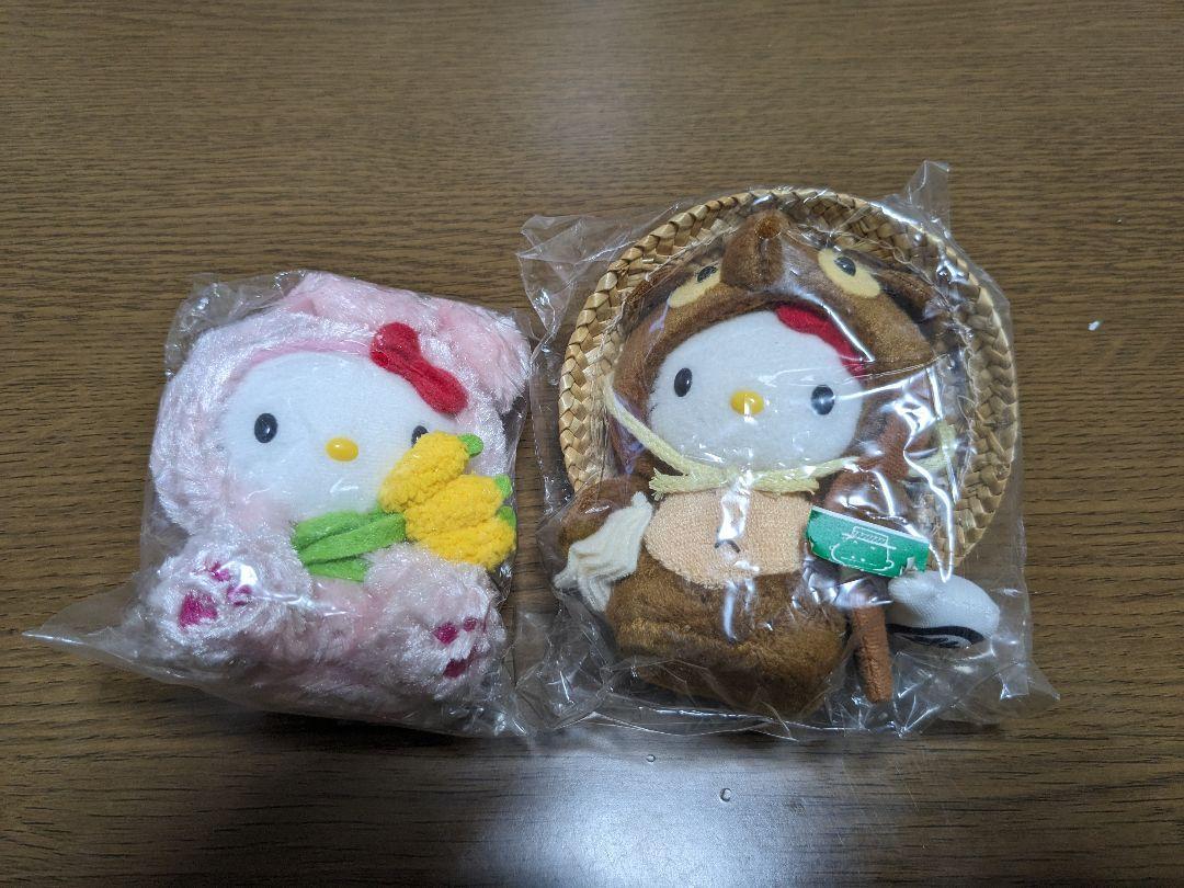 【新品未開封】ハローキティぬいぐるみ（因幡の白兎&近江しがらき）