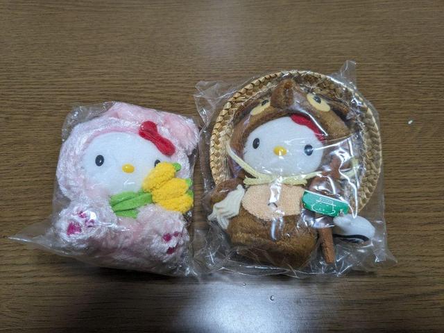 【新品未開封】ハローキティぬいぐるみ（因幡の白兎&近江しがらき）
