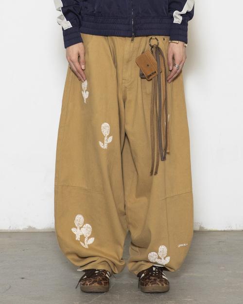 GP171 하구 플라워 와이드 벌룬 팬츠 (BEIGE)