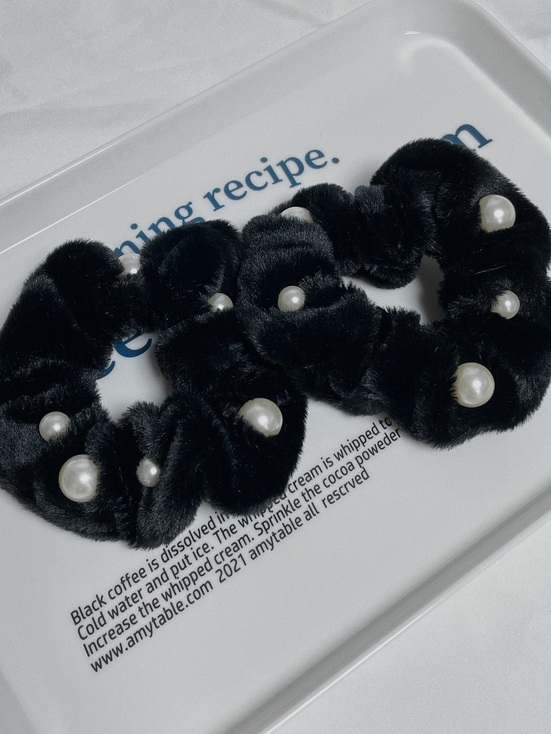 진주 털 퍼 슈슈 스크런치 헤어 곱창끈 오김