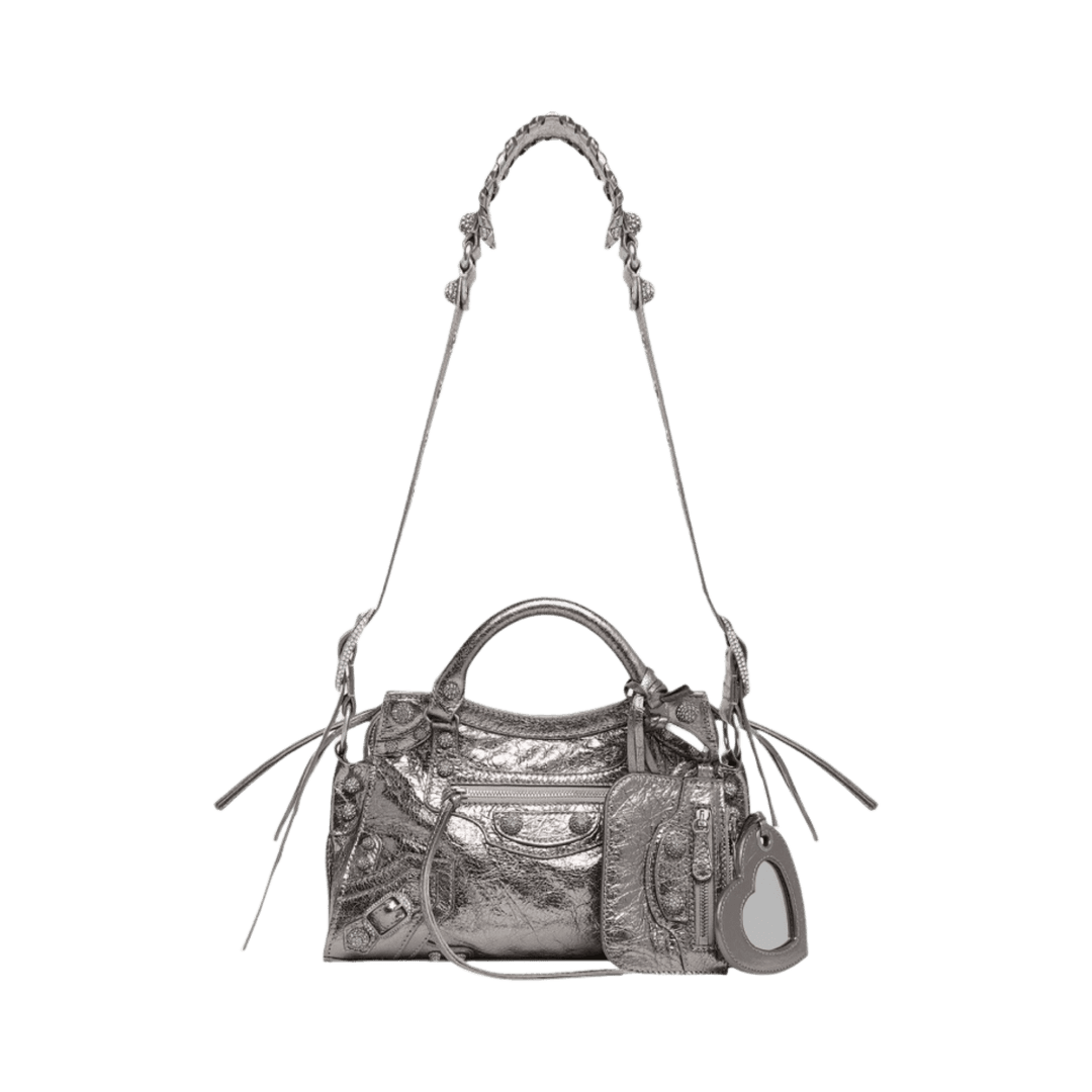 Balenciaga Neo Cagole XS Handbag Rhinestones Silver