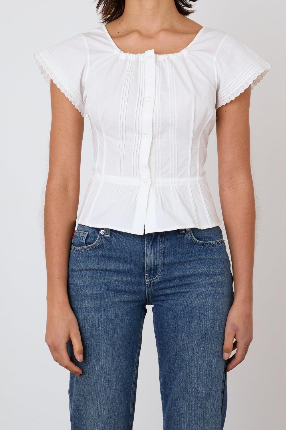 The Renee Blouse, Porcelain - Porcelain / XS