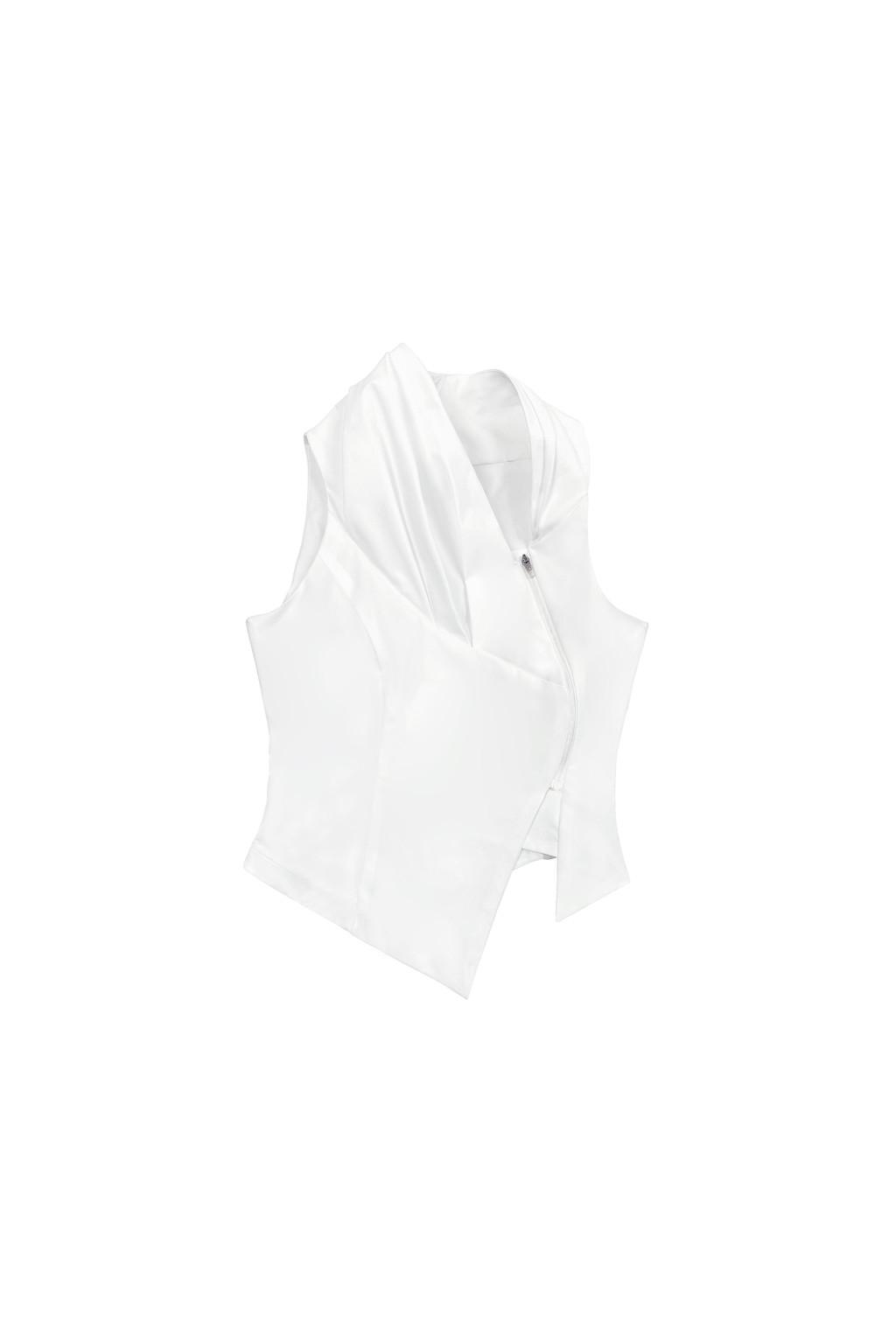 Draped Collar zip Shirt (PRE-ORDER 6/13) : DIFFERENTIS