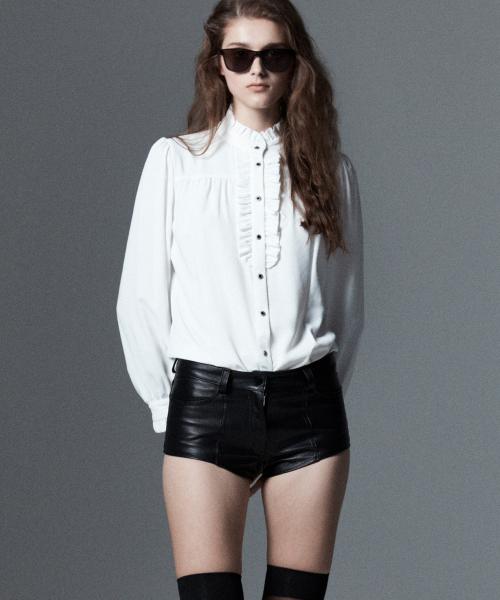빅토리안 러플 플래킷 블라우스[White(WOMAN)]_UTS-FS05