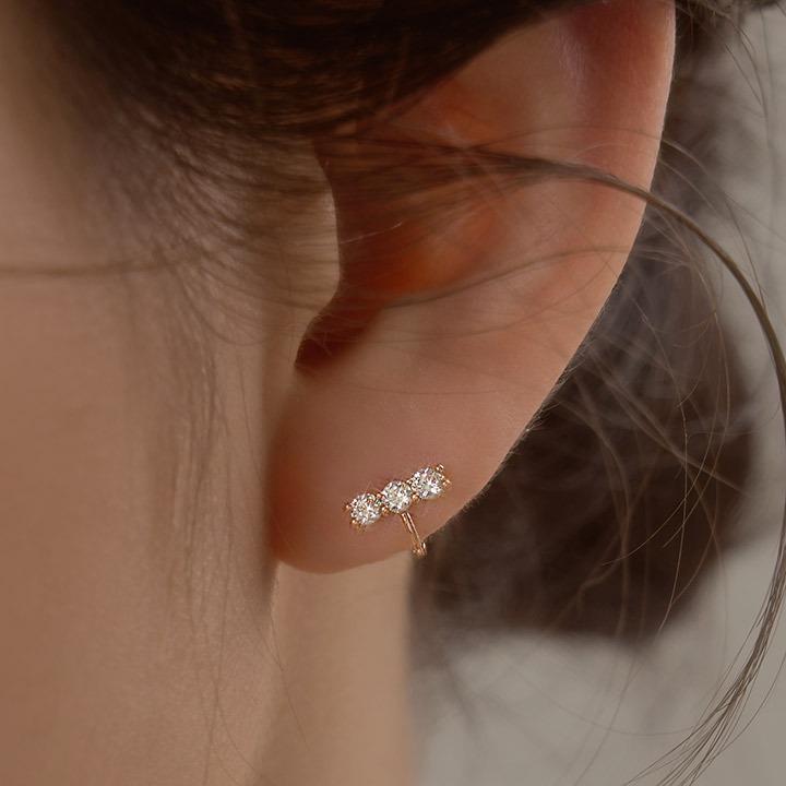 [아이유 착용]14k post 케루빅 원터치 링귀걸이