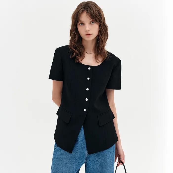 하나 노카라 트위드 자켓 / HANA NO COLLAR TWEED JACKET_2colors