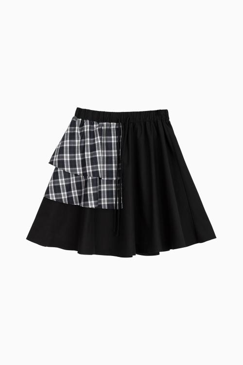 CANCAN COLORED SKIRT, BLACK CHECK