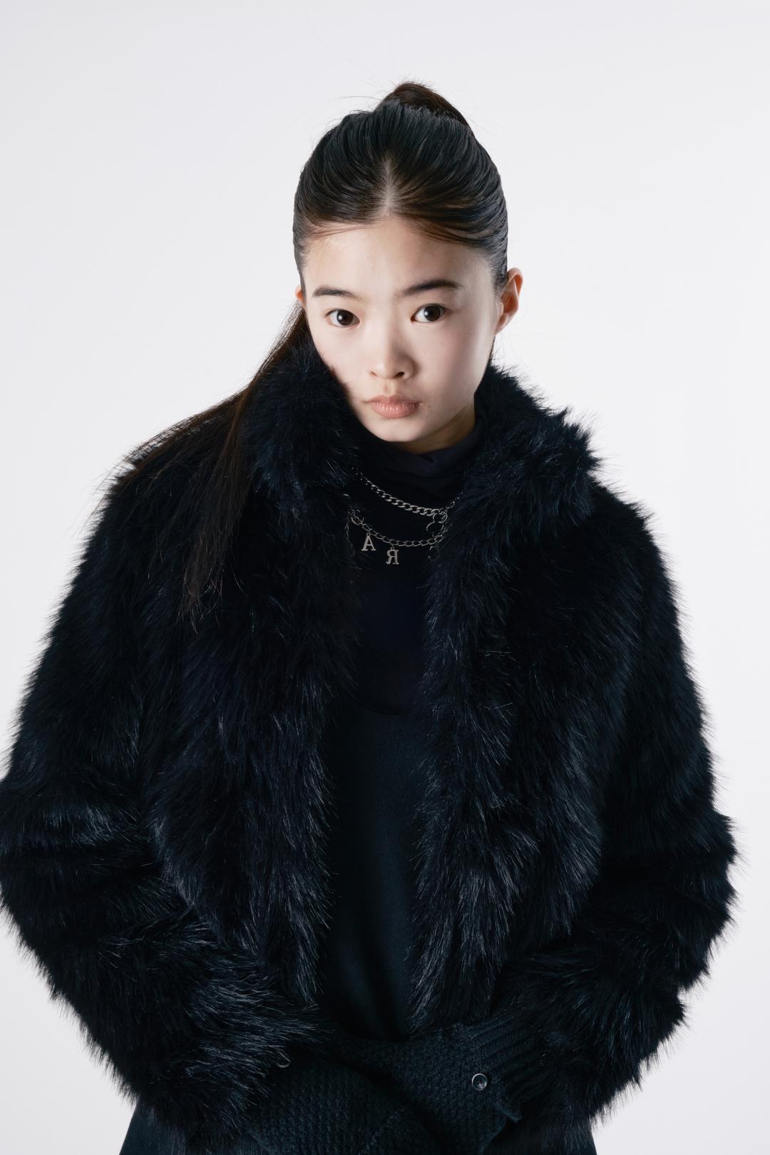 Hairy chain fur jacket 001