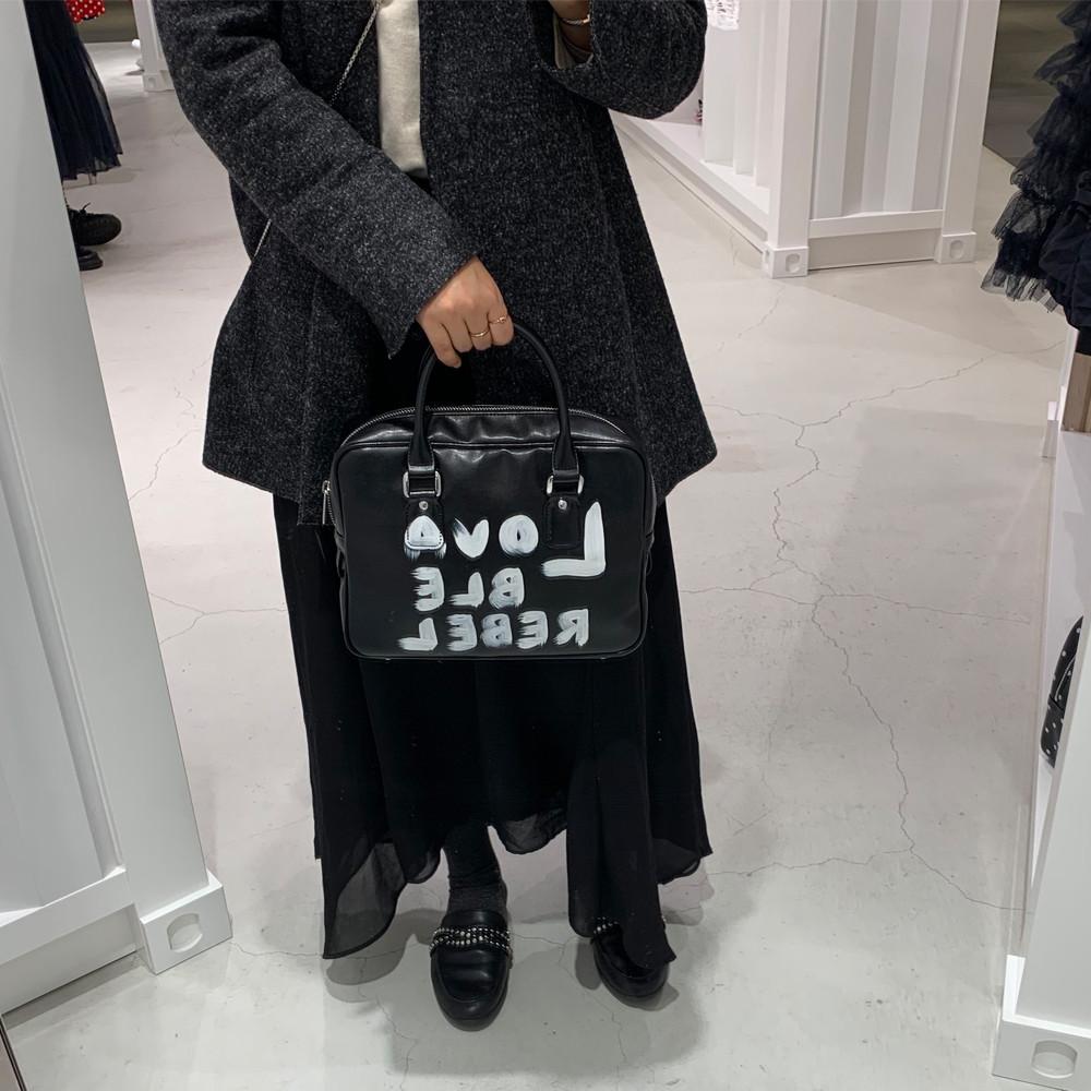 꼼데가르송 GIRL 레터링 블랙 토트백 메세지백