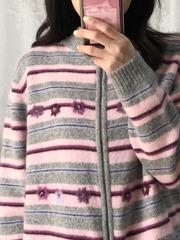 tavi pink grey zip-up cardigan