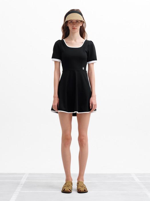 MOUVEMENT W CIRCLE LOGO FLARE SWIMSUIT black