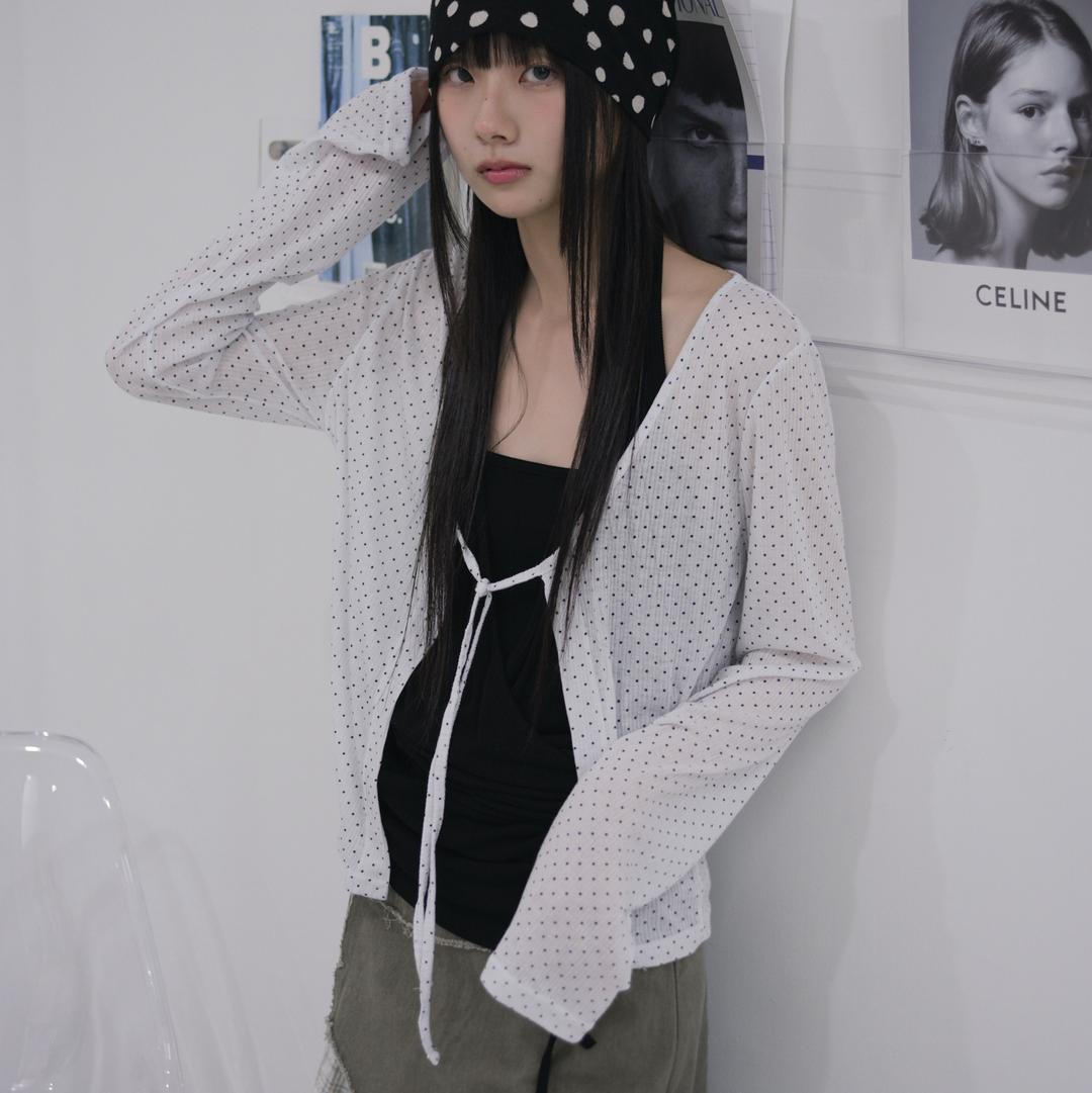 틸데서울 도트 스트랩 여름 가디건 4color