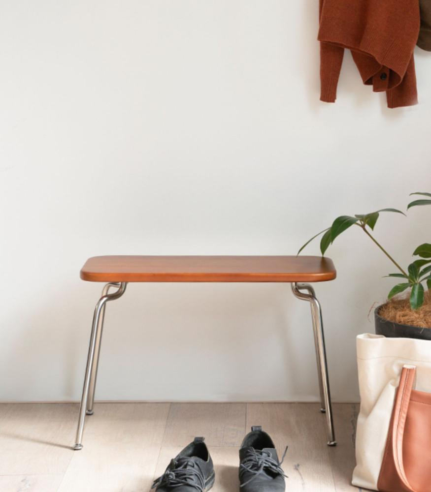 제인 노르딕 레트로 원목 스테인리스 스툴 벤치 체어 사이드테이블 협탁