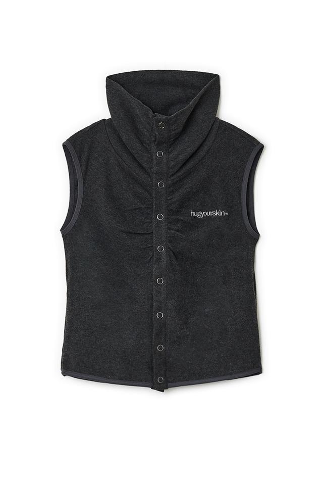 Fleece turtle neck vest (Charcoal)