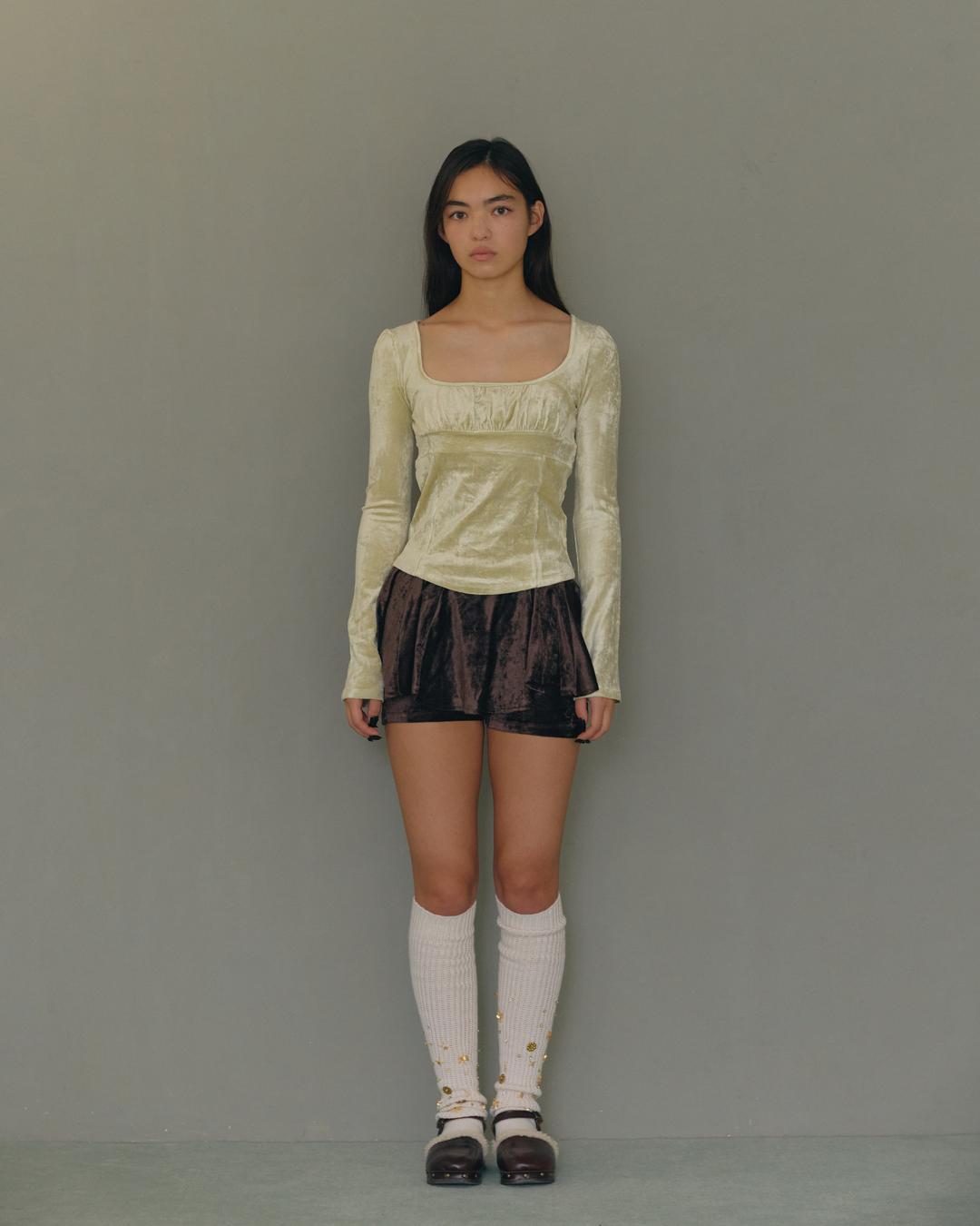 Isabel Velour Top(Greige)