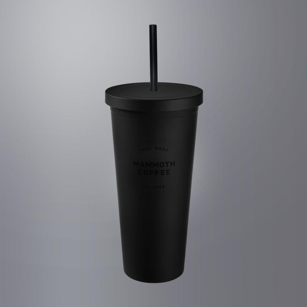 매머드커피 아이스 콜드 텀블러 매트블랙 630ml (빨대 포함)