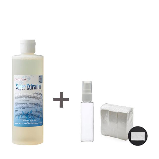 [미국수입] 슈퍼엑스로션 350ml+공병+화장솜(약400매) 피지연화제 모공청소 블랙헤드 화이트헤드 피지관리 보떼 크리스티에 슈퍼익스트랙터