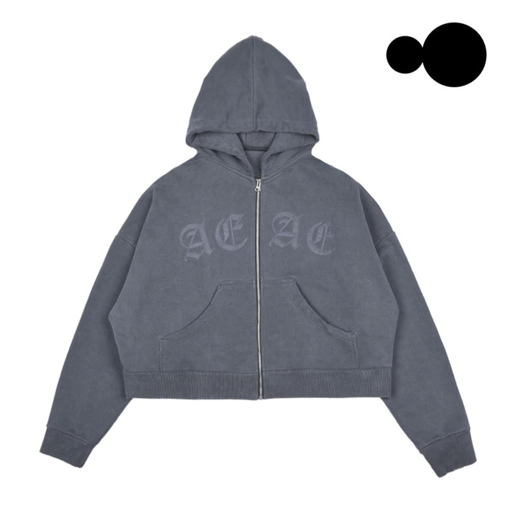 [aeae] PIGMENT CROP HOODIE ZIP-UP (Black) 피그먼트 크롭 후디집업