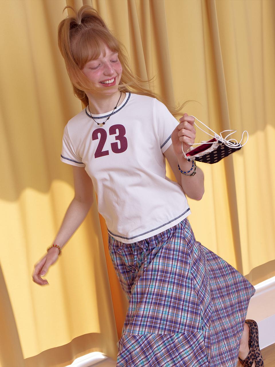 Everywhere Check Skirt_grape check