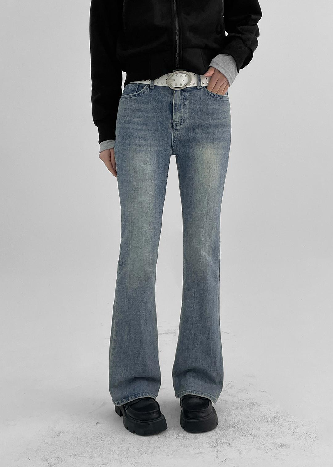 [B-DENIM] LOW SLIM BOOTS-CUT 037