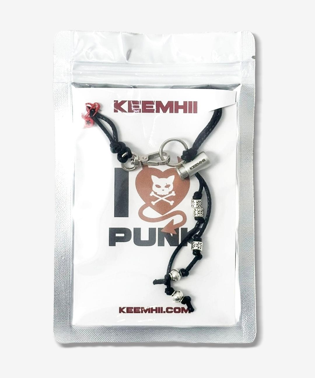 METAL RING LOGO NECKLACE - [BLACK]