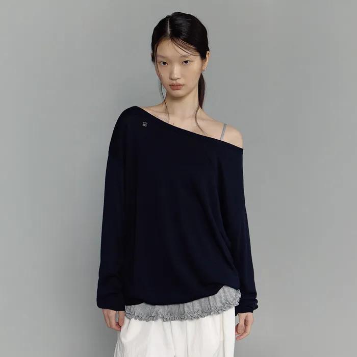 Mori One-Shoulder Knit (Midnight Navy)