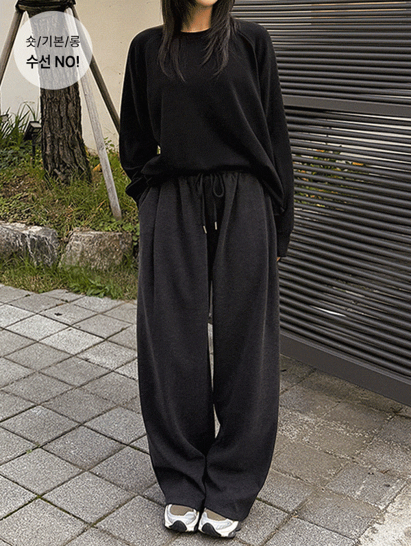 [+기장선택/소프트촉감] 도톰양기모핀턱밴딩슬랙스(10차 재입고)