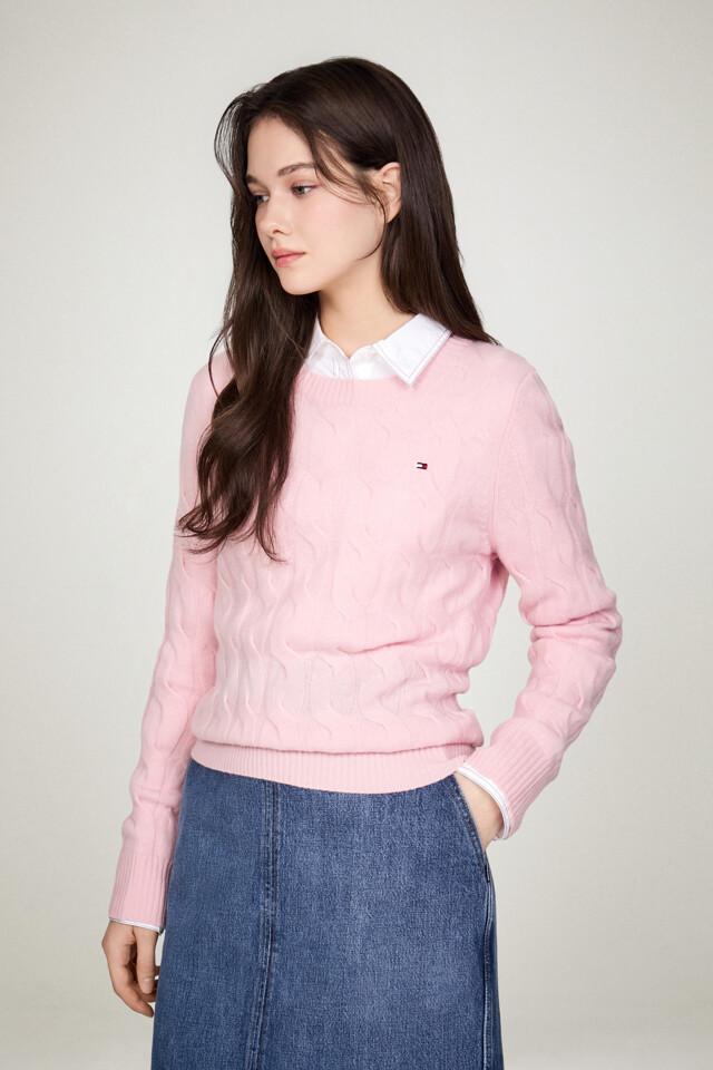 소프트 울 케이블 스웨터