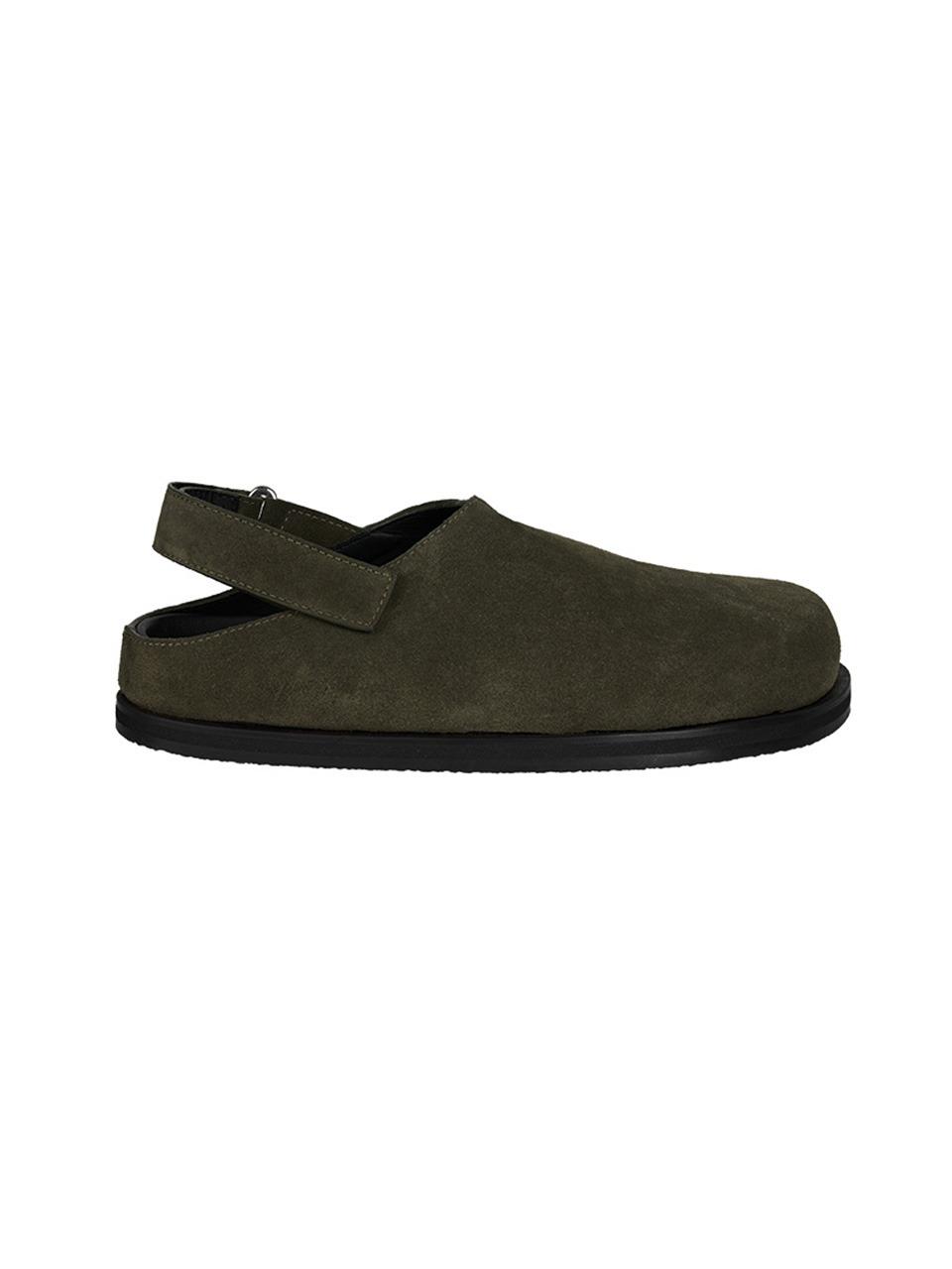 STUDIO NICHOLSON - SUEDE BUCKLE STRAP CLOG (MUSK)
