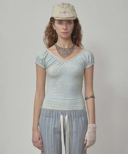 Tourist Scoop Back Tee Baby Blue