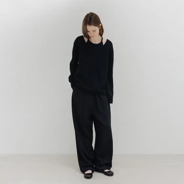 paper v knit (navy)