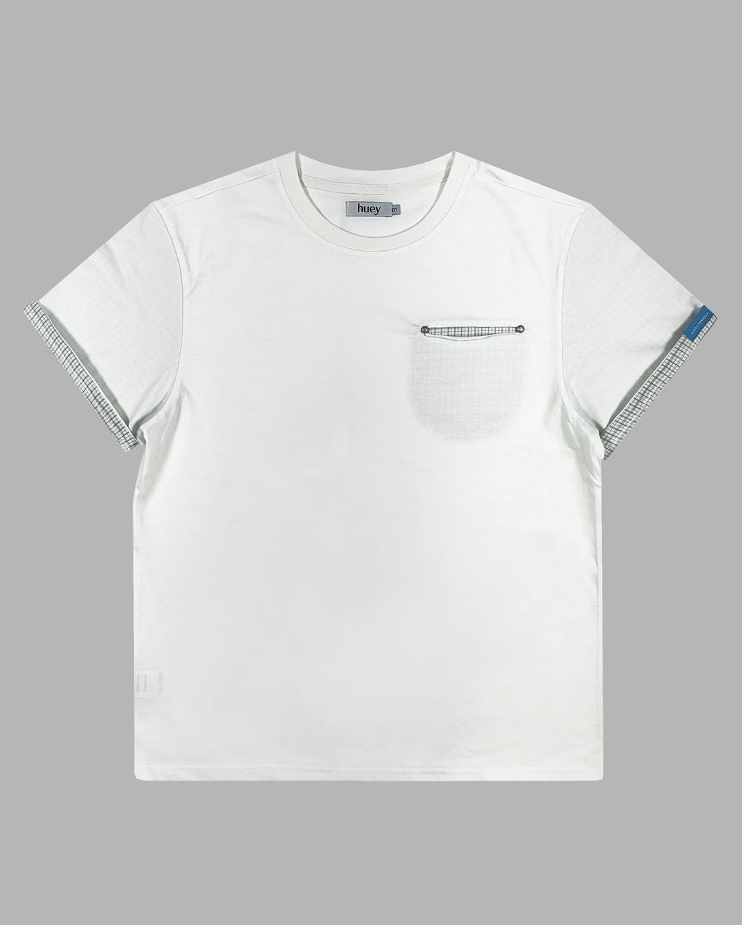 CHECK ROLLUP TEE WHITE