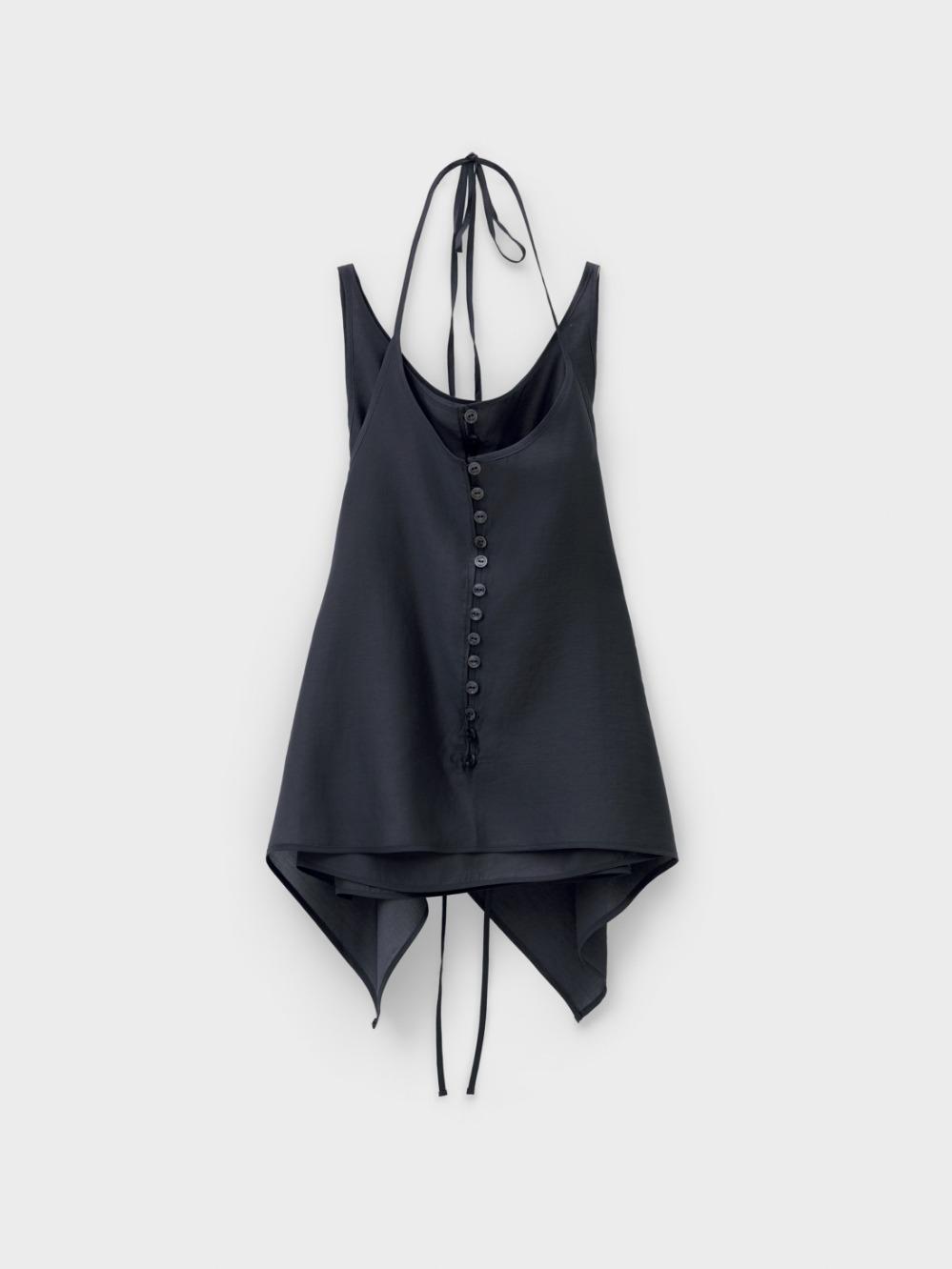 See-Through Button Loop Top_Charcoal