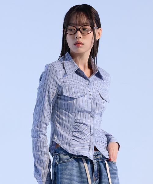 모아(MOAA)  섀도우 스트라이프 셔츠 (OCEAN STRIPE) - 사이즈 & 후기 | 무신사