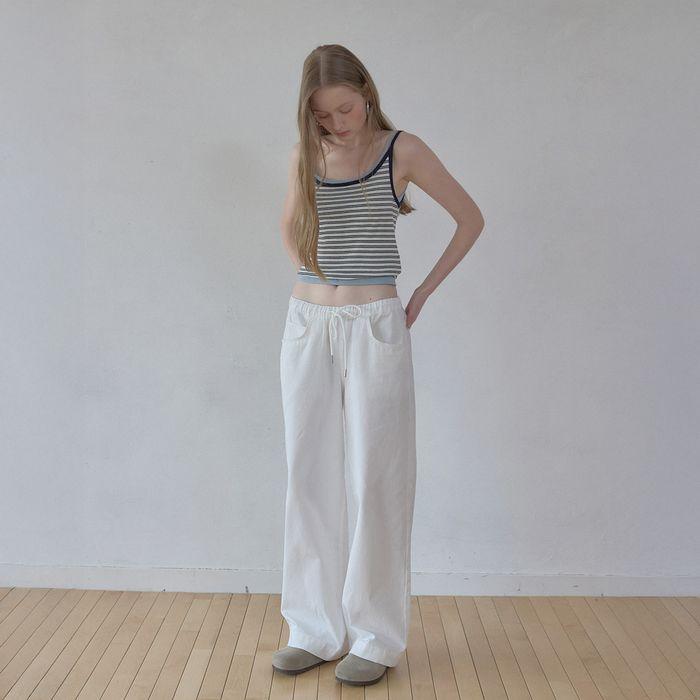 worn cotton pants (white)
