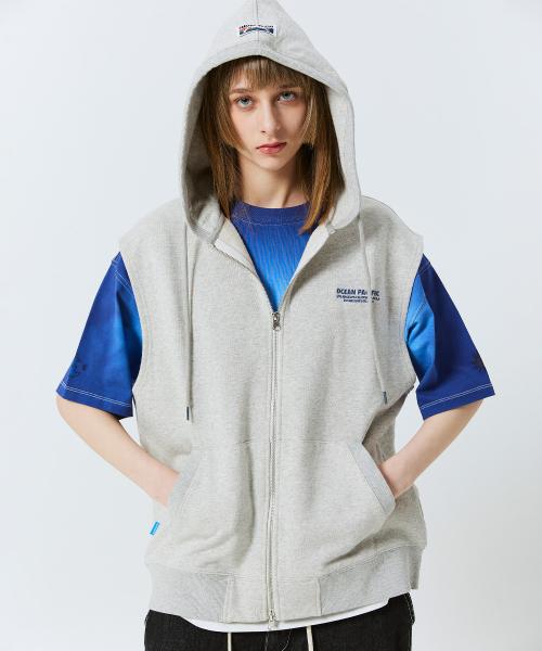 오션퍼시픽(OCEANPACIFIC)  SANDY BEACH SWEAT SLEEVELESS HOODIE ZIP UP [2 COLOR] - 사이즈 & 후기 | 무신사