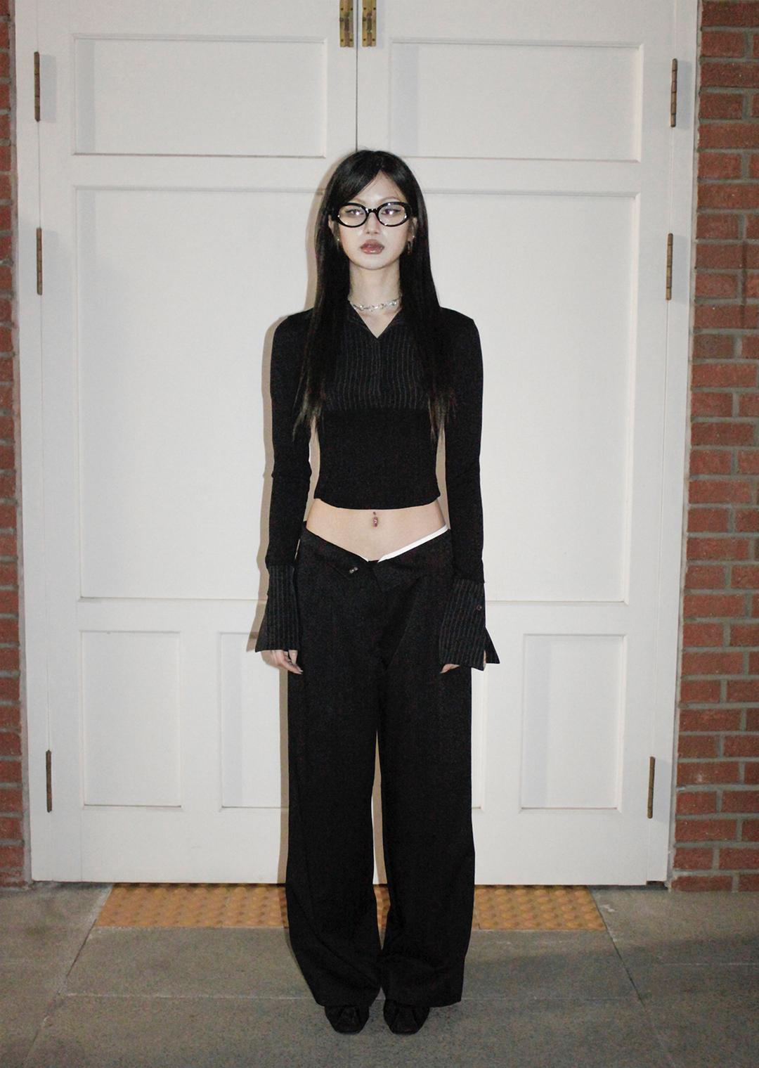 하루[春] - Pintuck low slacks