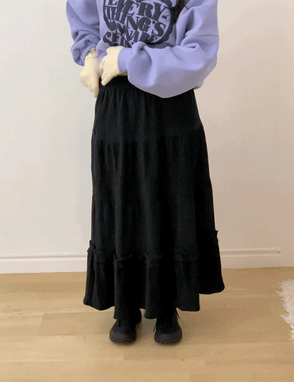 [전체밴딩] 홀리홀리 롱 밴딩 스커트 2color