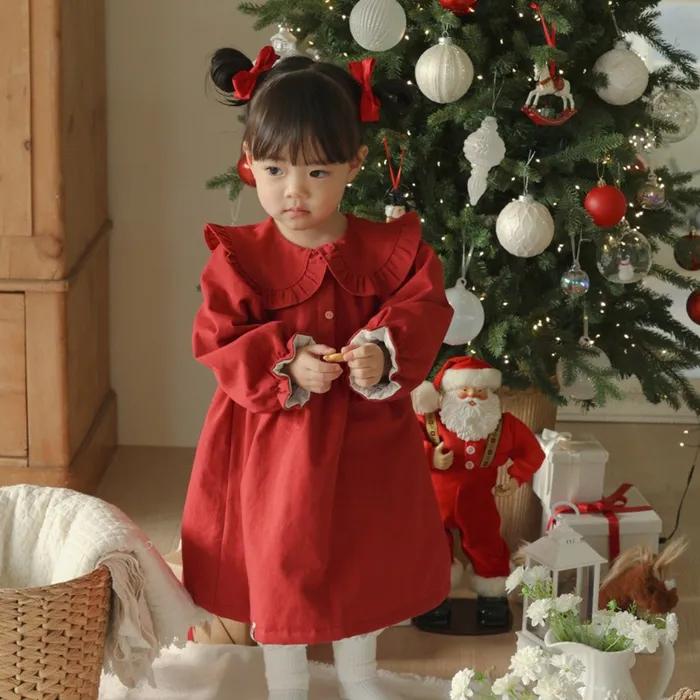 인형같은 쪼꼬미에 반할테죠 - 프릴 카라 유아 누빔 원피스