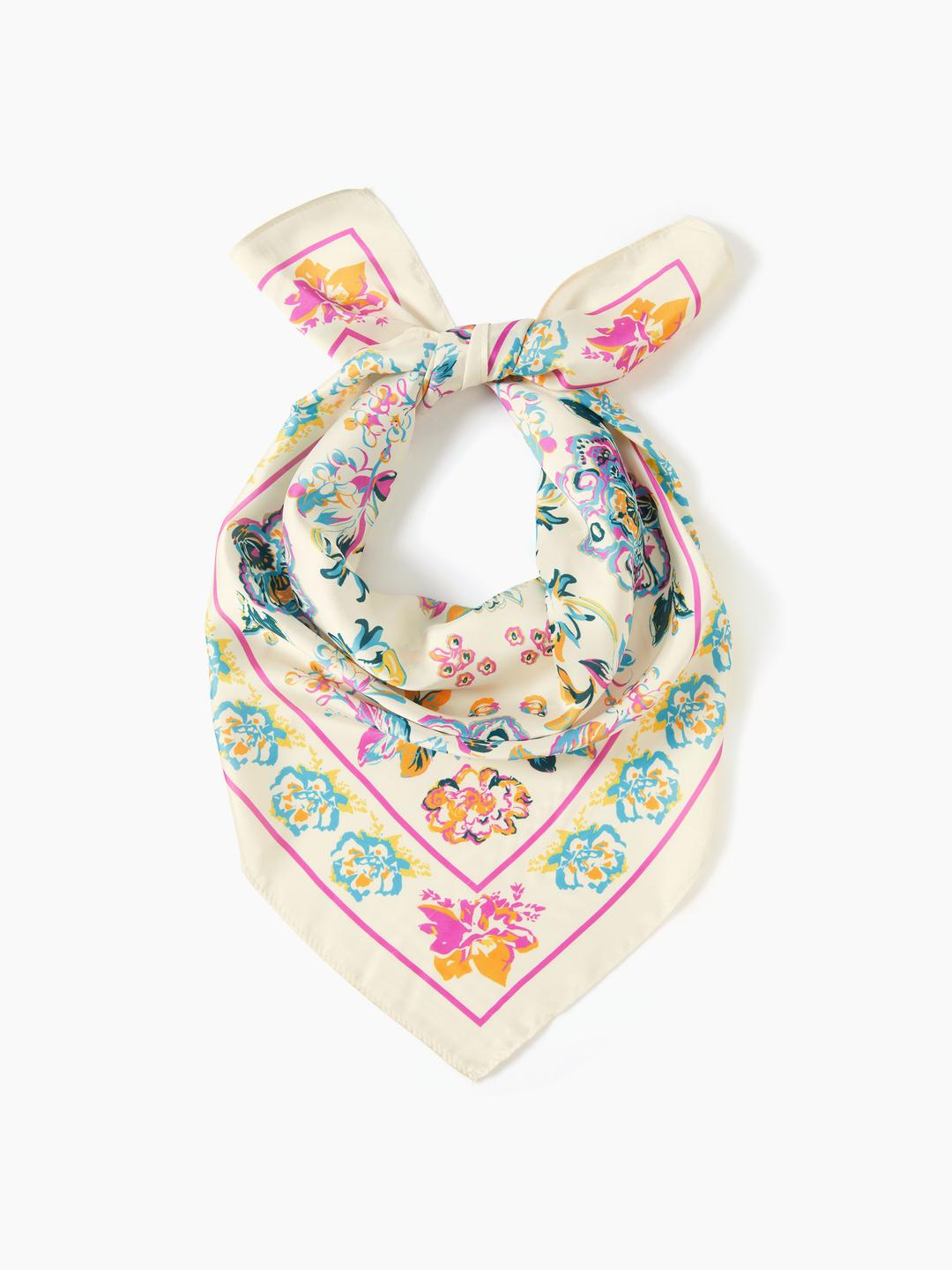COLORFUL FLORAL SQUARE HEADSCARF
