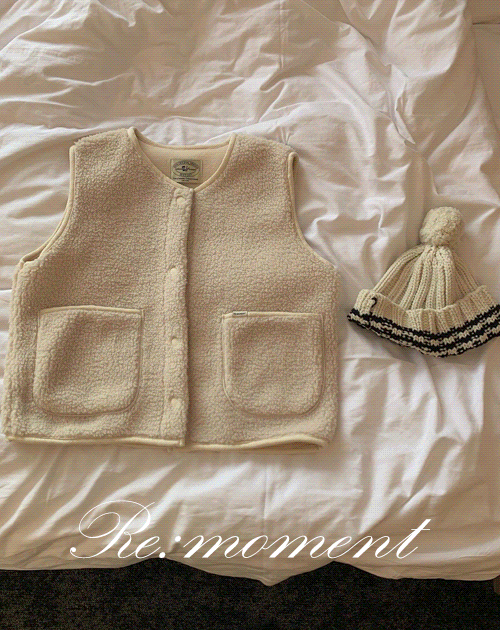 오디너리먼트 [RE:MOMENT] made. 포그 후리스 베스트 (겨울데일리/포근함/삿포로룩/공항룩)