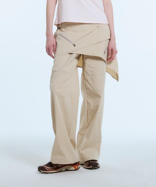 L11 WRAP SKIRT PANTS(BEIGE)