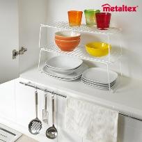 브릿지 적재형 정리 선반 화이트