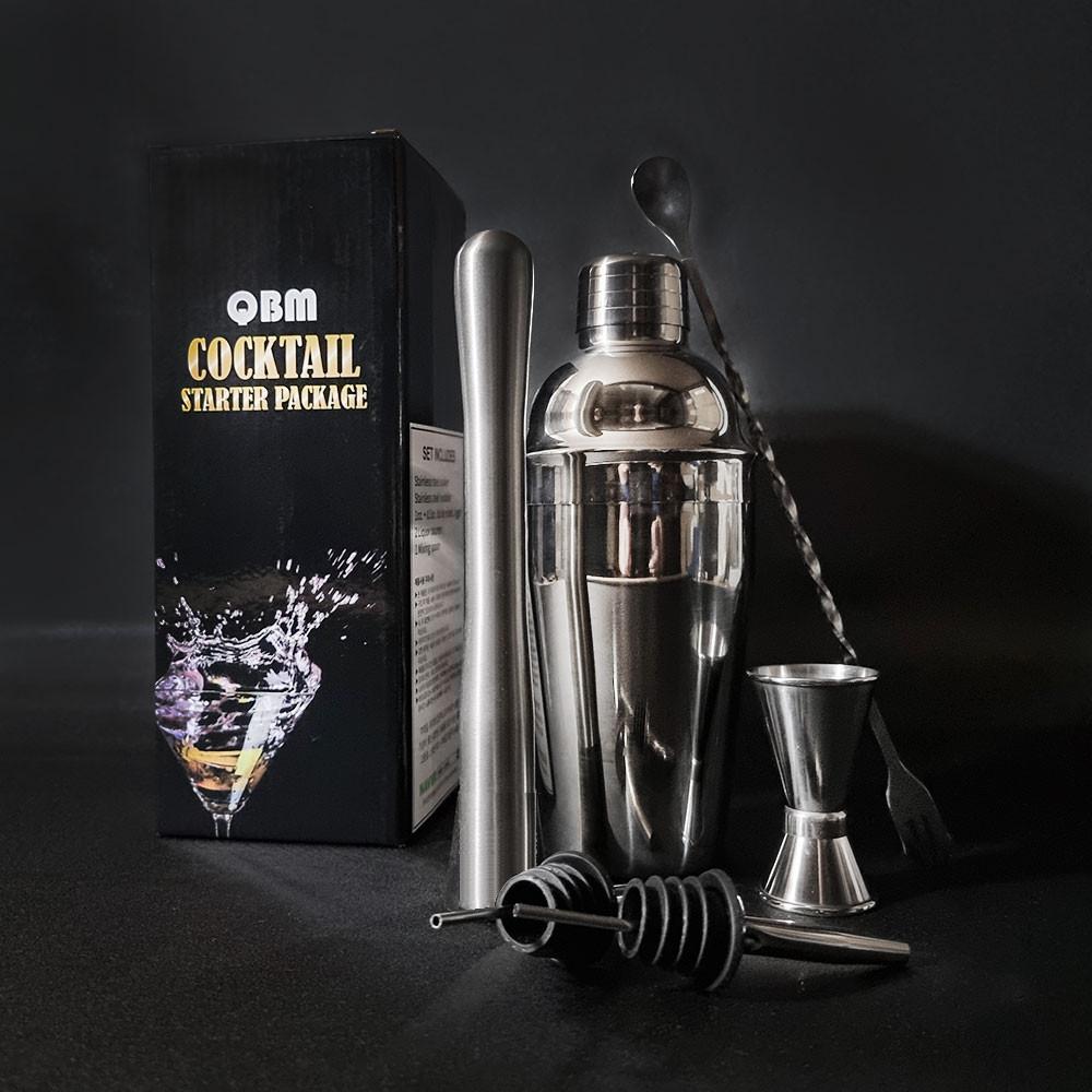 큐비몰 홈텐딩 입문용 6종 조주기능사 칵테일 쉐이커 세트 지거 도구 키트 550mL